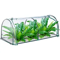 Relaxdays Foliengewächshaus, Stecksystem, aufrollbare Tür, H x B x T: 50 x 130 x 60 cm, Stahl & PVC, transparent, grün
