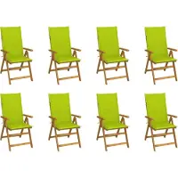 vidaXL "im Angebot" Klappbare Gartenstühle mit Kissen 8 Stk. - bis 150 kg - Massivholz Akazie - Stapelsessel CC3040