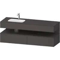 Duravit Einbauwaschtisch-Möbel-Set Qatego 160x50x60cm, Kon-WTU, B, B li, graph ma