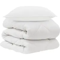 vidaXL Bettdecke mit Kissen 2 pcs Weiß Mikrofaser
