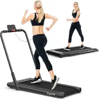Costway 2 in 1 Laufband mit APP & Fernbedienung | Bluetooth | 1-12 km/h | LED Display | Handyhalterung | klappbar | bis 120 kg belastbar Schwarz
