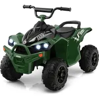 Costway 12V Elektro Kinderquad, Elektroquad mit 2,2/4,3 KM/H Geschwindigkeit, Elektro Quad für Kinder 3-8 Jahren (Grün)