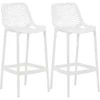 DELUKE 2er Set Barhocker BUNIM - Kunststoff Weiß 45x53x105 cm | Barstuhl Mit Lehne Tresenhocker Tresenstuhl Kneipenhocker Kneipenstuhl