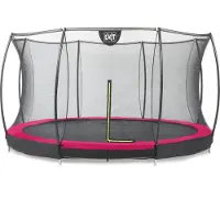 Exit Silhouette Trampolin ø427cm, mit Sicherheitsnetz, Bodentrampolin, Rund, für Kinder, Rosa
