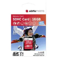 Agfa 16GB SDHC, 16384 MB, Secure Digital Hochkapazität (SDHC), 100000 Zyklen pro logischen Sektor, 24 mm, 32 mm, 2.1 mm