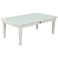 Ebuy24 Amaretta Couchtisch antik weiß, antik patiniert mit 2 Schubladen.