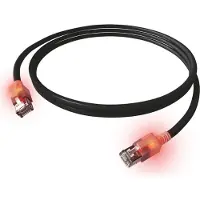 EasyLan DualBoot LED Patchkabel RJ45 S/FTP Cat.6A (Class EA), mit saCon Stecker, LSOH, schwarz, 2 m