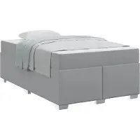 Syfax Bettrahmen mit Matratze Hellgrau 120 x 200 cm Stoff