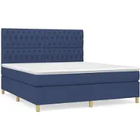 Syfax Boxspringbett mit Matratze Blau 180x200 cm Stoff