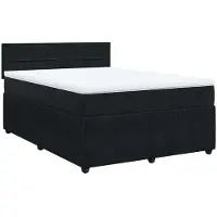 Syfax Boxspringbett mit Matratze Schwarz 140x190 cm Samt
