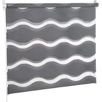 KS Handel 24 ?? Doppelrollo Fensterrollo WELLE mit 3D EFFEKT ?? (hellgrau, 80x150 cm)
