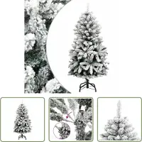The Living Store Künstlicher Weihnachtsbaum Klappbar Beschneit 150 cm