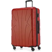 Suitline - Reisekoffer groß erweiterbar, Koffer XL 4 Rollen, Rollkoffer Hartschale, Trolley Hardcase Check-In Gepäck 20-23 kg, Gurtmaß 158 cm, TSA,Rot