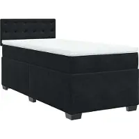 Syfax Boxspringbett mit Matratze Schwarz Samt
