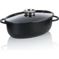 kela Kasserolle, 8,0 L, mit Deckel, Schwarz, Antihaftbeschichtung, PFAS/PTFE-frei, Aluminiumguss - | Atura