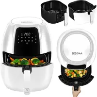 Zeegma Air Fryer 7,7L - Heißluftfritteuse 1800W Weiß, Ölfrei Kochen