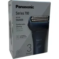 Panasonic Series 700 ES-ALT4B 3-Klingen-Nass- & Trocken-Rasierer für Männer, tragbar, kabellos, wasserdicht, Bartdichtesensor, flexibler Rasierkopf, ausklappbarer Trimmer, Dunkelblau
