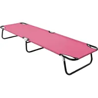 Syfax Rosa Klappliege aus Stahl, witterungsbeständig, 190x58x28 cm, max. 120 kg Tragkraft