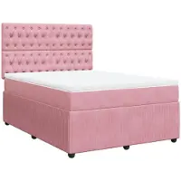 Syfax Boxspringbett mit Matratze Rosa 160x200 cm Samt