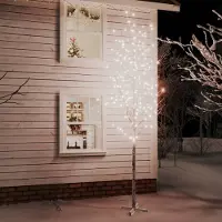 The Living Store LED-Birke Warmweiß 672 LEDs 400 cm