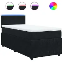 Syfax Boxspringbett mit Matratze Schwarz 90x200 cm Samt