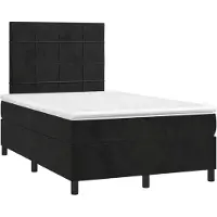 Syfax Boxspringbett mit Matratze Schwarz 120x190 cm Samt