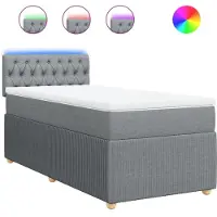 Syfax Boxspringbett mit Matratze Hellgrau 80x200 cm Stoff