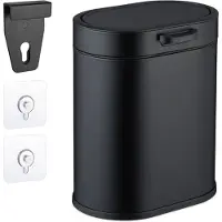 Relaxdays Mülleimer Wandmontage, 5 Liter, Einhängen oder Kleben, Inneneimer, Küchenabfalleimer, Badmülleimer, schwarz