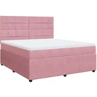 Syfax Boxspringbett mit Matratze Rosa 180x200 cm Samt