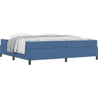 vidaXL Bettrahmen mit Matratze Blau 200 x 200 cm Stoff