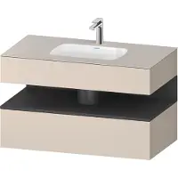 Duravit Einbauwaschtisch-Möbel-Set Qatego 100x55x60cm, gra m/ta matt, Konsolen-Waschtischunterbau