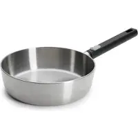Norbert Woll Woll, Logic Steel Hochrandpfanne, Ø 24 cm, 7 cm hoch, 2,7 Liter, mit abnehmbarem Stiel, Induktion