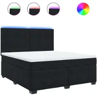 Syfax Boxspringbett mit Matratze Schwarz 180x200 cm Samt