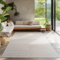 Carpetsale24 Outdoor Teppich, Modern Boho Design, 3D Effekt, Robust und UV-Beständig, ideal für Terrasse Wohnzimmer & Küche, Grösse: 80x150 cm