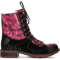 MACIEJKA Schuhe aus drei Echtlederarten, Pink Schwarz, leicht gefüttert, mit abgerundeter Spitze