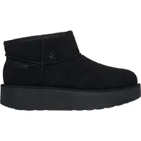SKECHERS Keep Cozy Leder Damen Schwarz Winter Stiefeletten