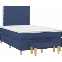 Syfax Boxspringbett mit Matratze Blau 120x190 cm Stoff