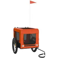 Syfax Fahrradanhänger Hunde Orange und Schwarz Oxford-Gewebe & Eisen