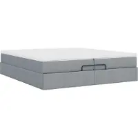 Syfax Ottoman-Bett mit Matratzen Hellgrau 200x200 cm Stoff