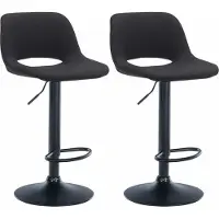 CLP 2er Set Barhocker Camden Stoff chrom - schwarz