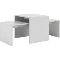 Vicco Couchtisch-Set Donat Weiß 100 x 48 cm ,2 Teile, Model 55392