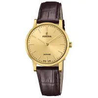 Festina F20017/2 Damenuhr Braun/Goldfarben mit Lederband