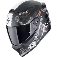 Scorpion Integralhelm COVERT FX SKULLZ Mattschwarz Grau Gold größe M