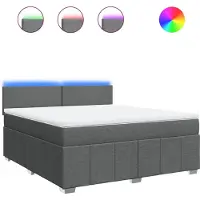 Syfax Boxspringbett mit Matratze Dunkelgrau 180x200 cm Stoff
