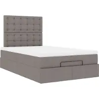 Syfax Ottoman-Bett mit Matratze Taupe 120x200 cm Stoff