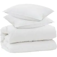 vidaXL Decke mit Kissen mit Kissen 3 stk. Weiß Mikrofaser