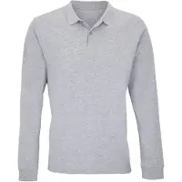 Sol SOLs 04241 | Uni Long Sleeve Polo Shirt Planet Langarmpoloshirt Uni - Farbe: Grey Melange - Größe: 4XL