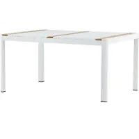 Venture Home Gartentisch Togo Rechteckig Weiß aus Teakholz und Aluminium 150x90x75 cm