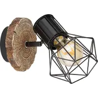 Globo Wandleuchte Innen Wandlampe schwarz Holz Wohnzimmer Schlafzimmer 54017W-1