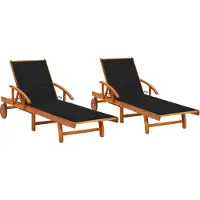 Syfax Sonnenliegen 2 Stk. mit Auflagen Massivholz Akazie